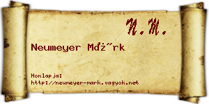 Neumeyer Márk névjegykártya